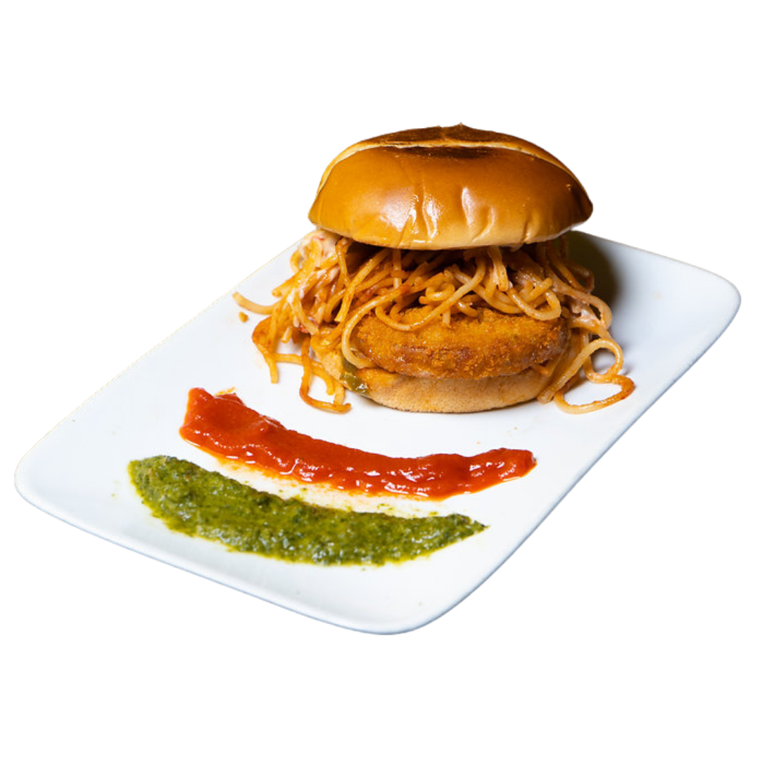 Tikki, Tikki, Boom! - Aloo Tikki Noodle Burger