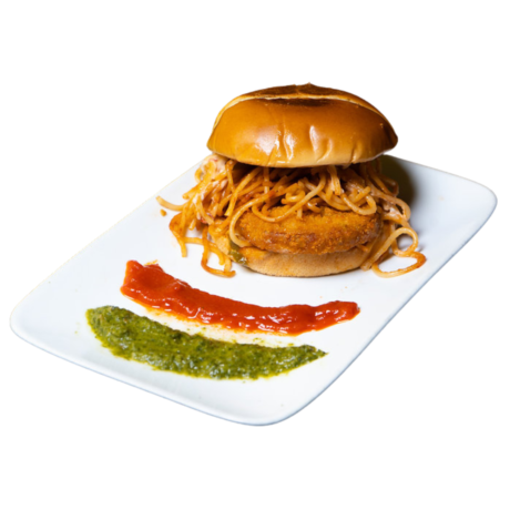 Aloo Tikki Noodle Burger