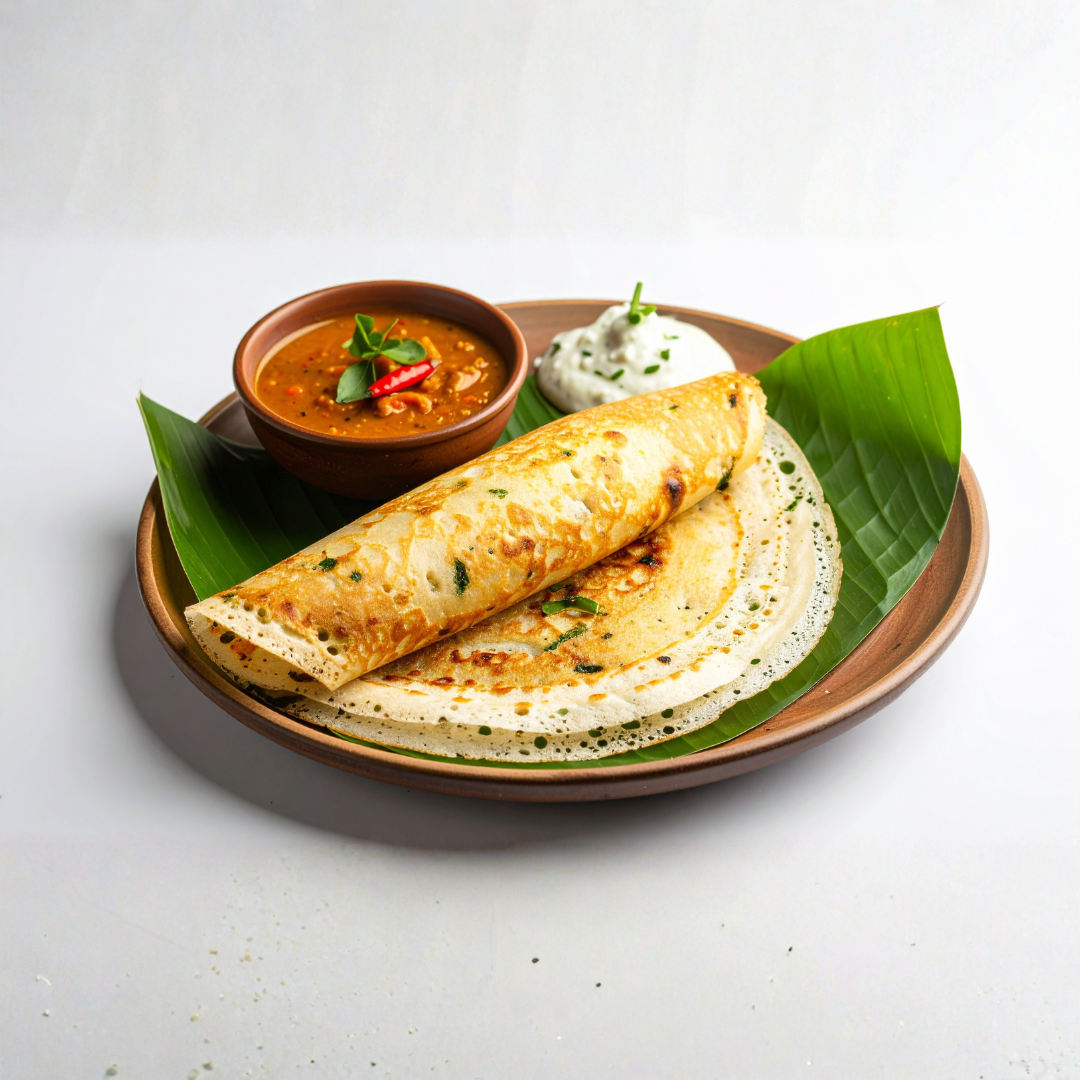 The Golden Roll & Gravy - Dosa with Sambhar